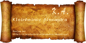 Kleinheincz Alexandra névjegykártya